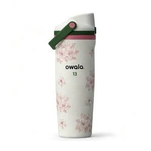 Owala 13 Floral White Water Bottle - Pink & Green Accents Masters Azalea golf